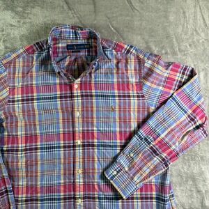 Ralph Lauren Classic Fit Plaid Flesh Pony Button Down Long Sleeve Shirt XXL